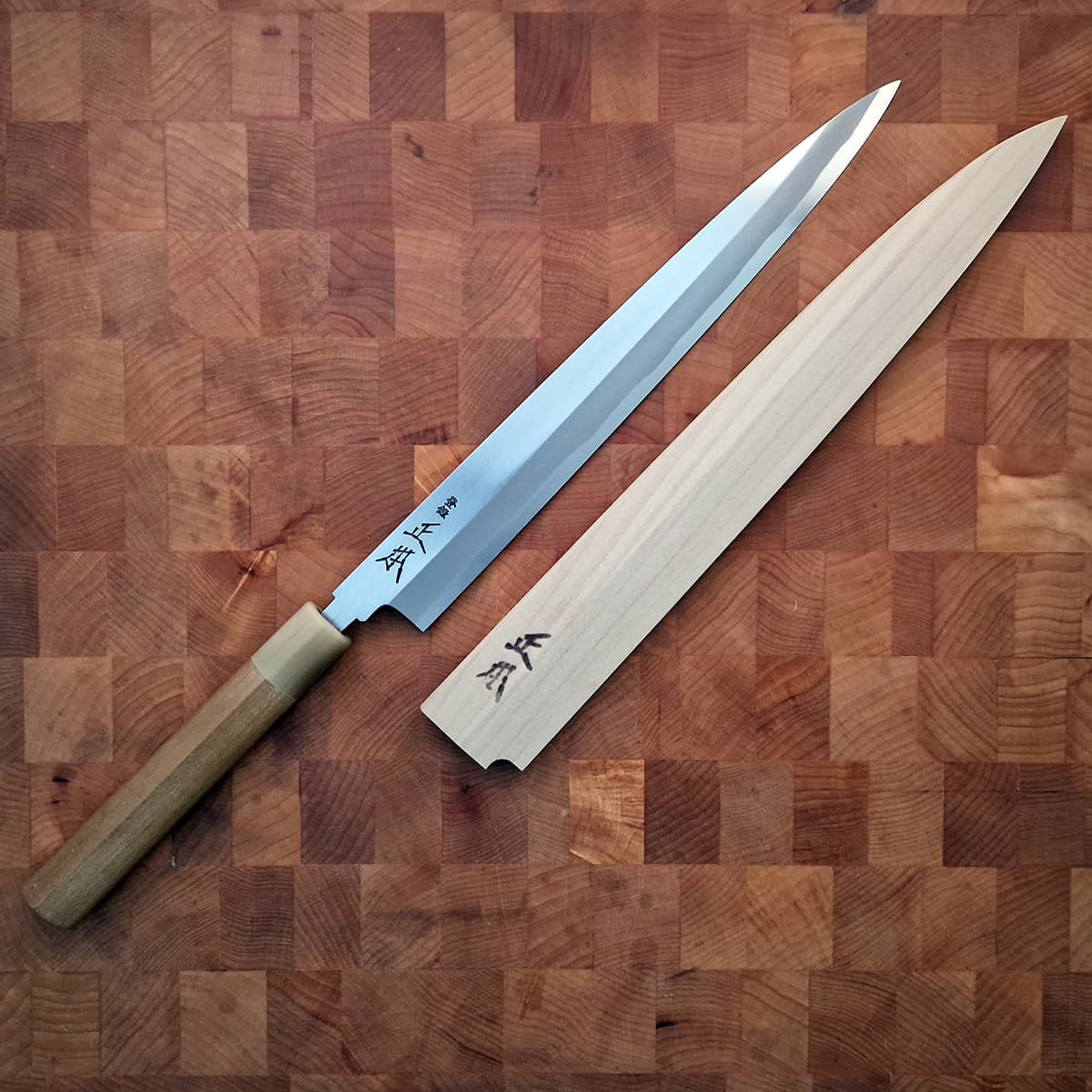 27cm Yanagiba, Shirogami II, inkl Saya - MASAMOTO bilde 7