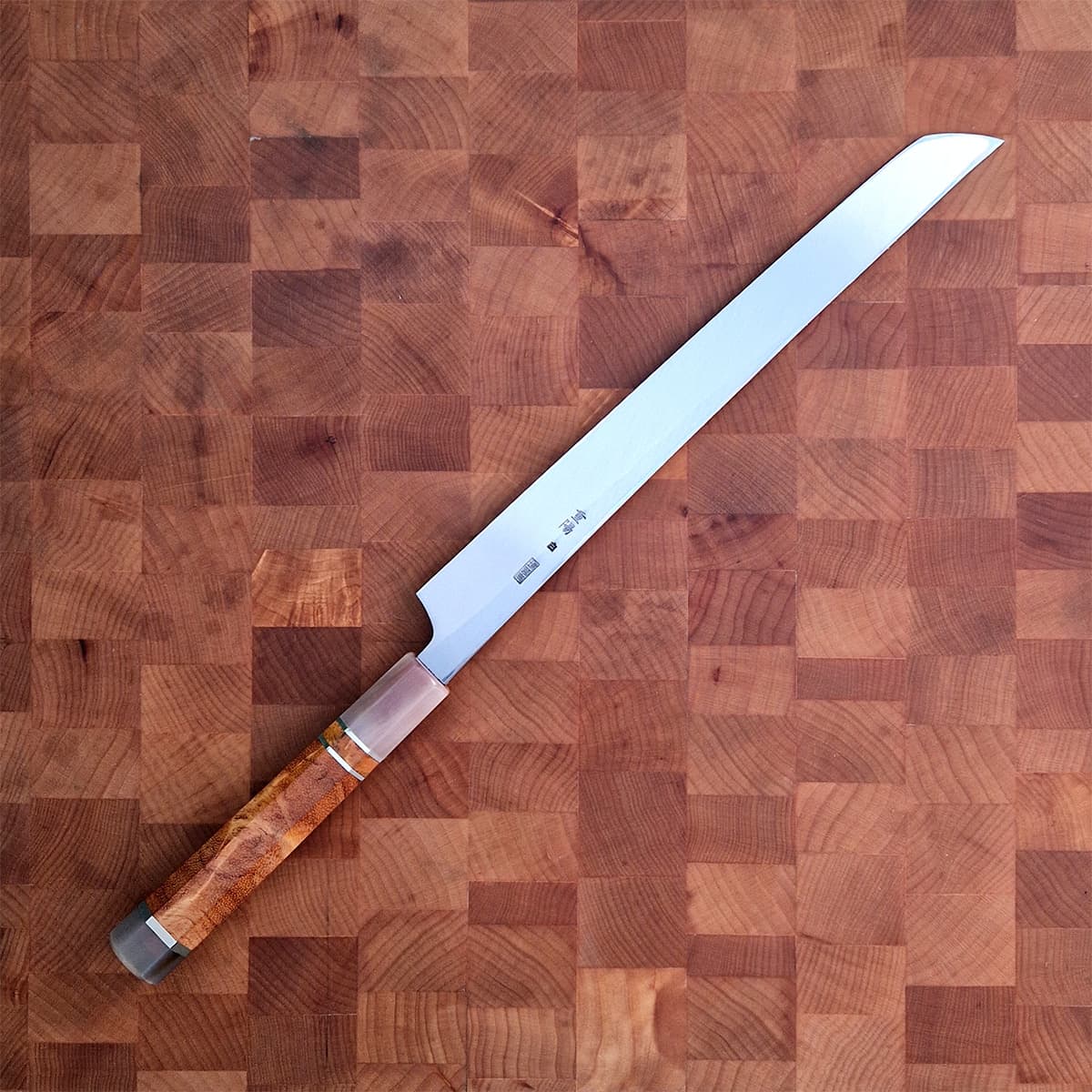 27cm Sakimaru Takohiki, Mirror Polished, Shirogami II, inkl Saya - SAKAI KIKUMORI bilde 2