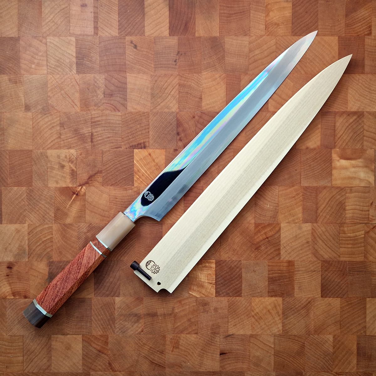 27cm Yanagiba, Mirror Polished, Shirogami II, inkl Saya - SAKAI KIKUMORI bilde 8