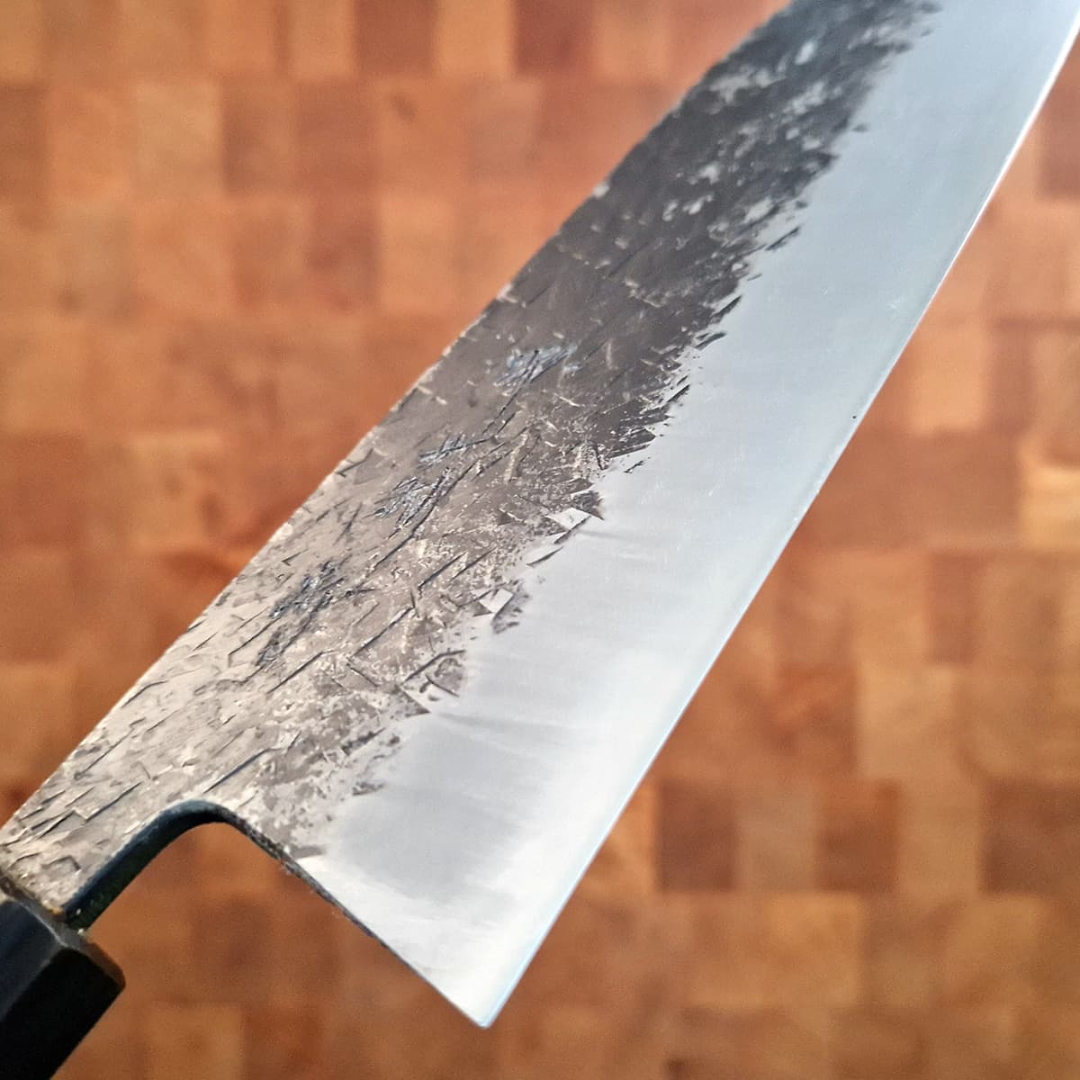 18cm Grønnsakskniv (Santoku) Aogami II, Kurochi - MINOMO KAJIYA bilde 5
