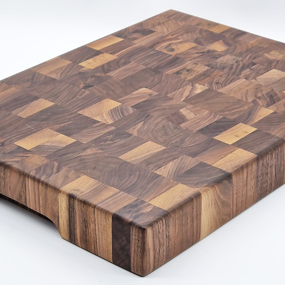 Skjærebrett (40 x 30 x 5cm) - endeved, stående stav, valnøtt bilde 2