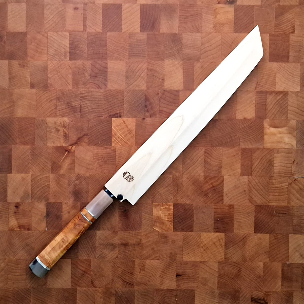 27cm Sakimaru Takohiki, Mirror Polished, Shirogami II, inkl Saya - SAKAI KIKUMORI bilde 8