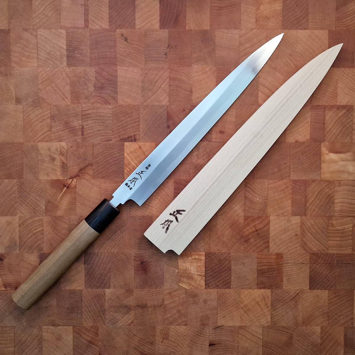 24cm Yanagiba, Shirogami II, inkl Saya - MASAMOTO bilde 7