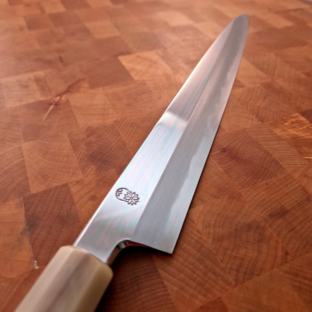 30cm Yanagiba, Mirror Polished, Shirogami II, inkl Saya - SAKAI KIKUMORI bilde 8