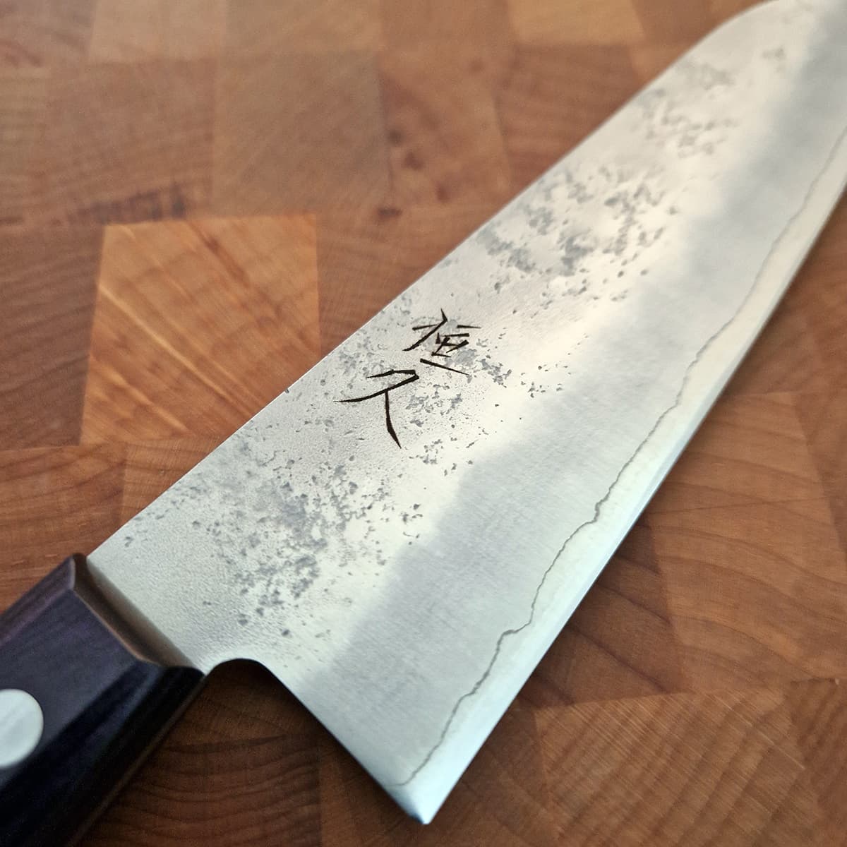 16.5cm Santoku (Grønnsakskniv), G3, Purple Nashiji - HARUYUKI bilde 4