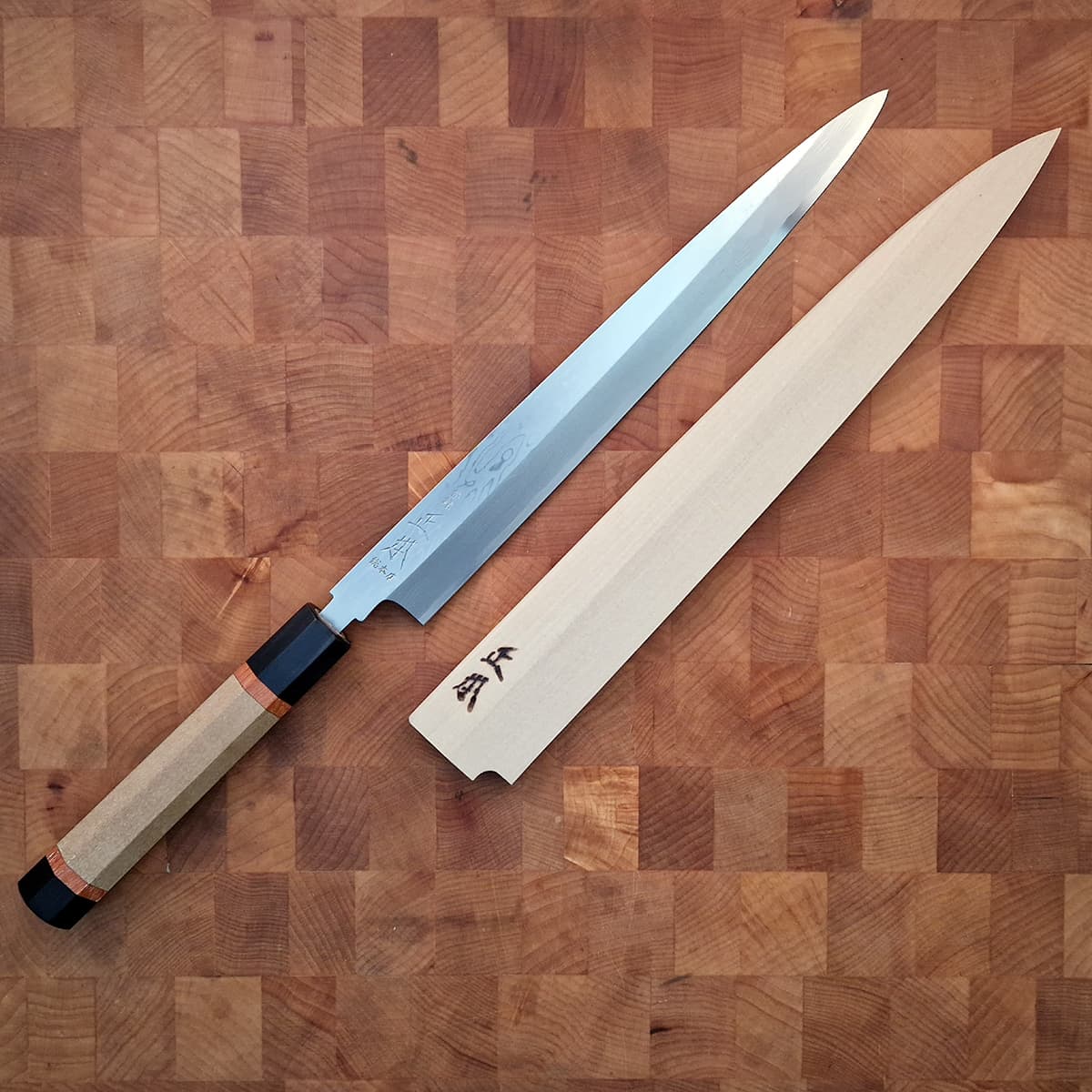 27cm Yanagiba, Aogami II, inkl Saya - MASAMOTO bilde 2