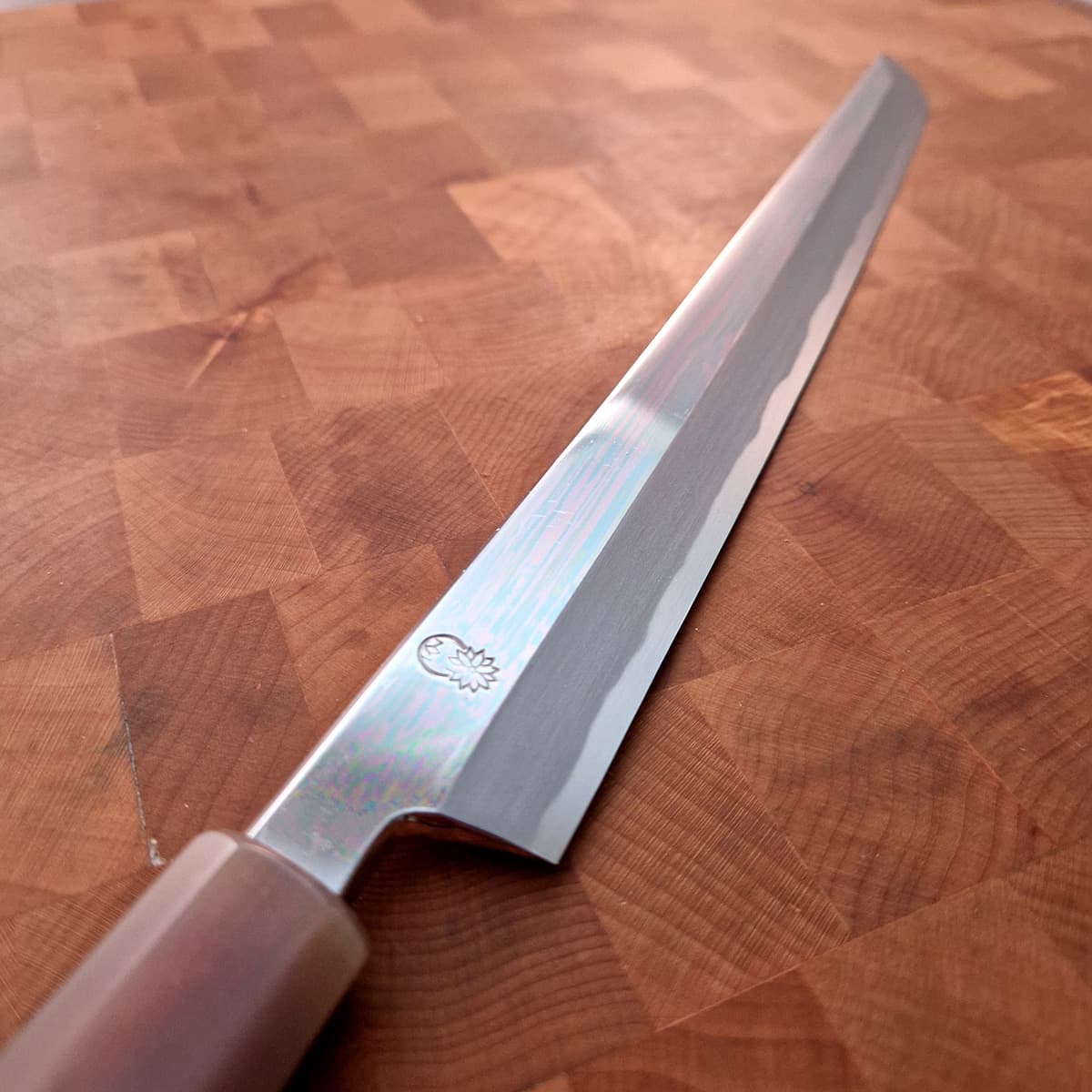 30cm Sakimaru Takohiki, Mirror Polished, Shirogami II, inkl Saya - SAKAI KIKUMORI bilde 9
