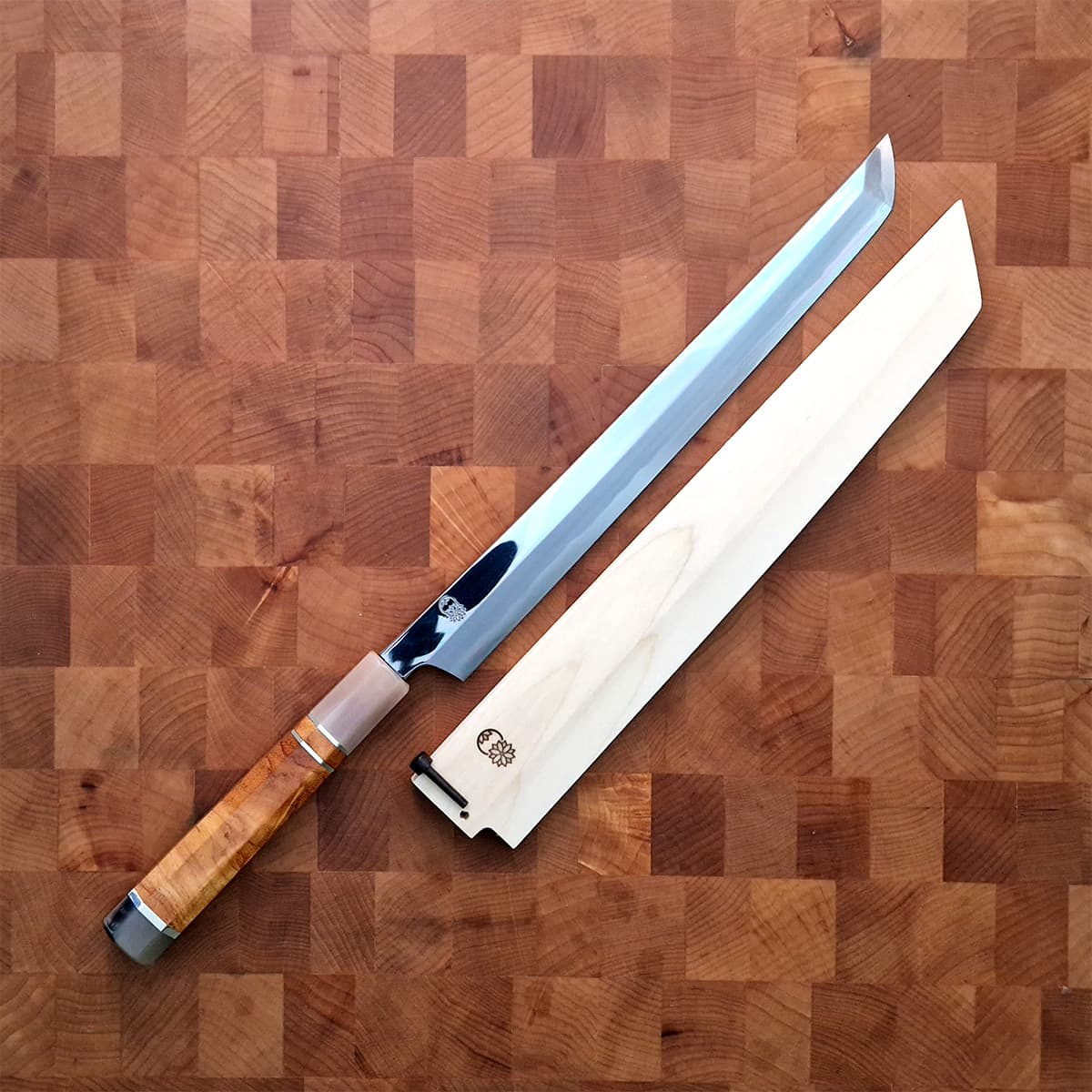 27cm Sakimaru Takohiki, Mirror Polished, Shirogami II, inkl Saya - SAKAI KIKUMORI bilde 3