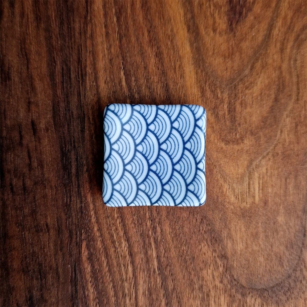 1 stk Spisepinner holder, Firkant "Wave Blue" - Tokyo design studio