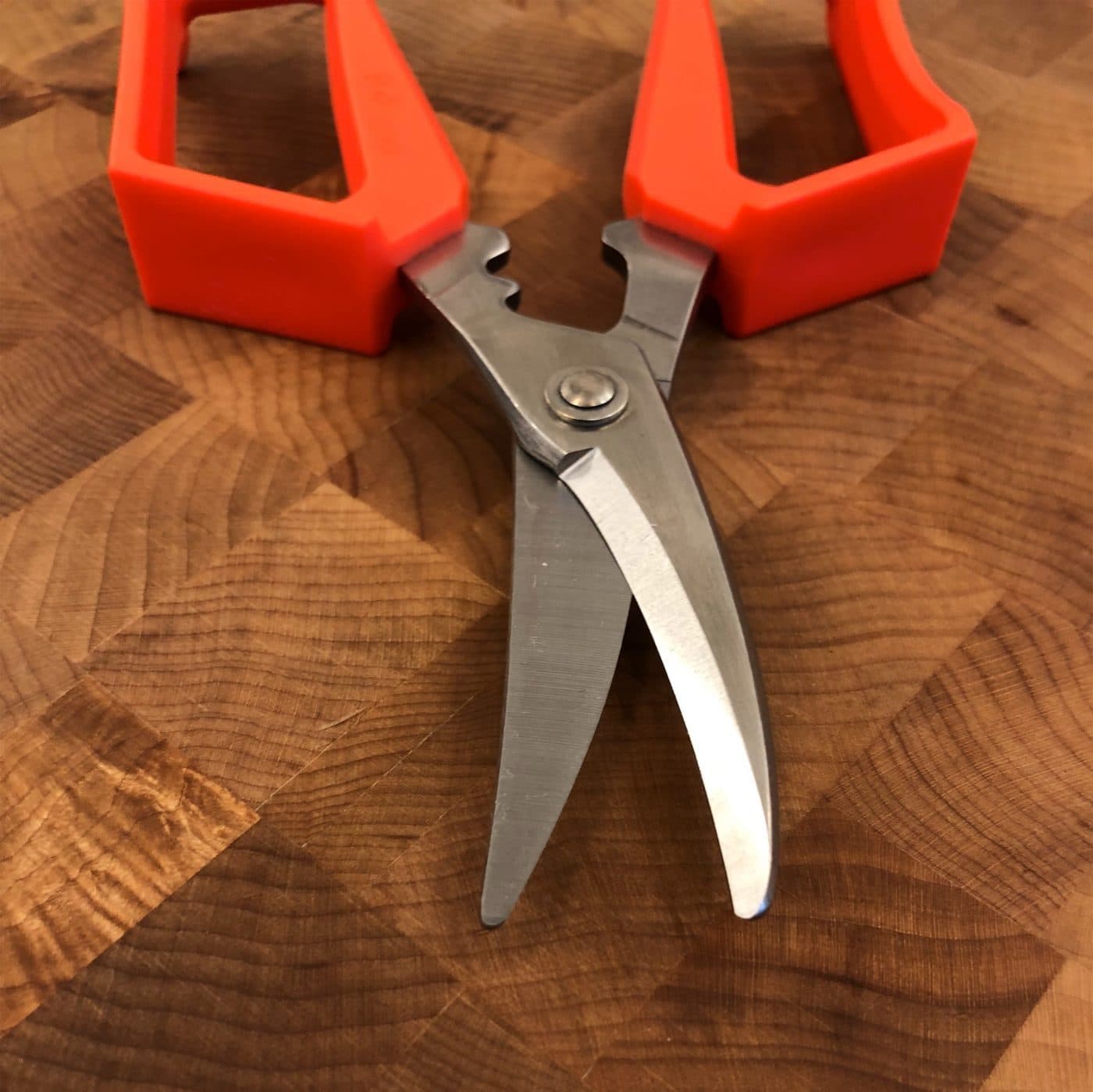 Saks, kjøkkensaks orange håndtak - Tomita Cutlery bilde 3