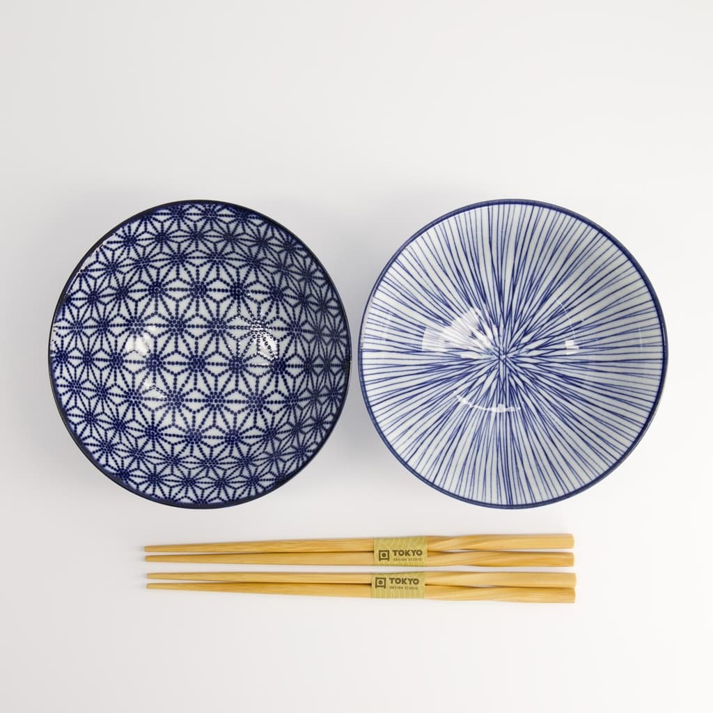 Nippon Blue Tayo skålsett med spisepinner - Tokyo design studio bilde 4