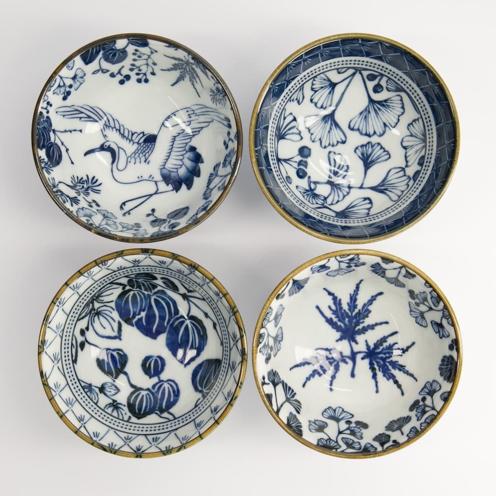 Flora Japonica Ris Skåler, Gaveeske 4 stk blandet mønster - Tokyo design studio bilde 2