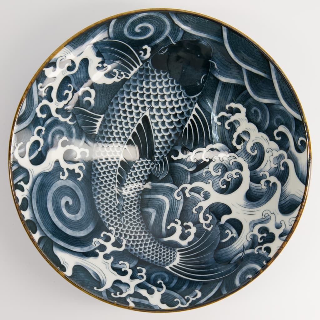 Japonism Carp Skål "Black Menbachi Bowl" - Tokyo design studio bilde 3