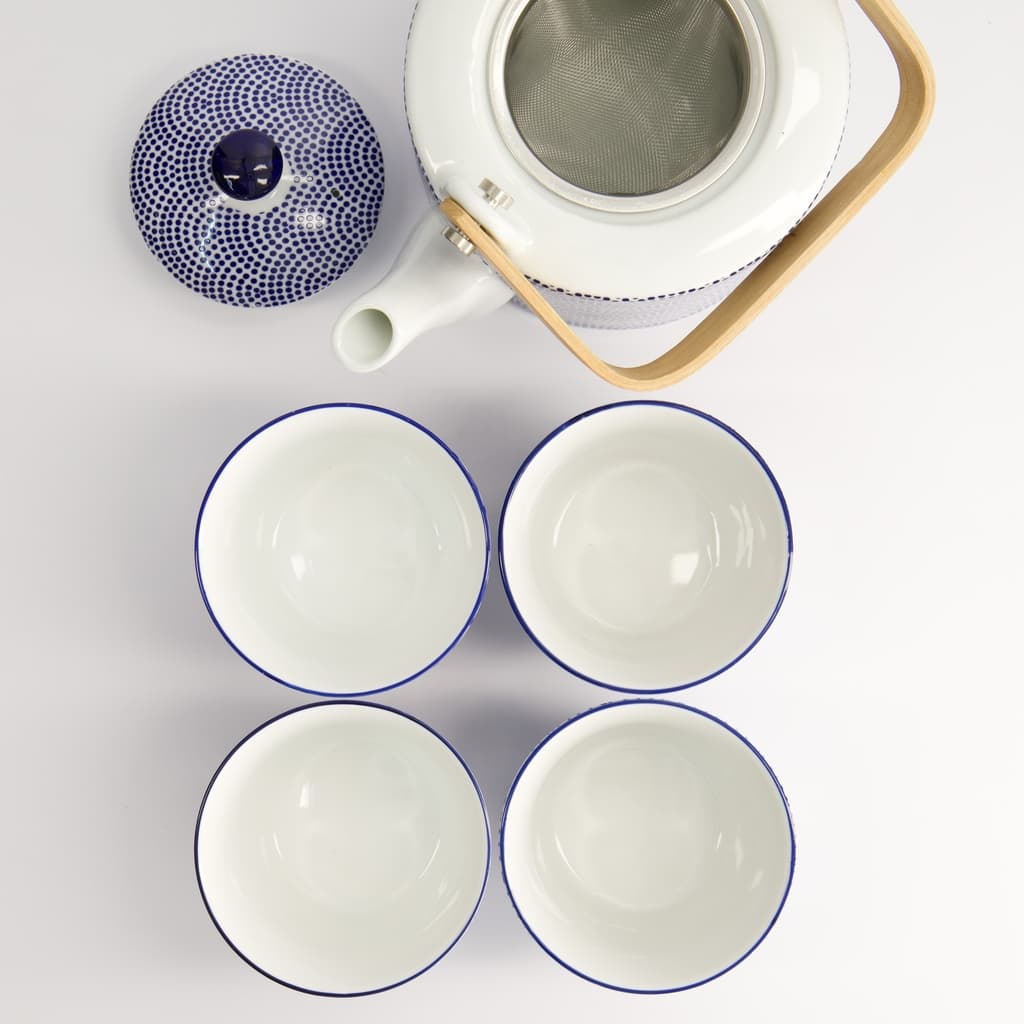 Nippon Blue Te sett i gaveeske, tekanne og 4 tekopper - Tokyo design studio bilde 4