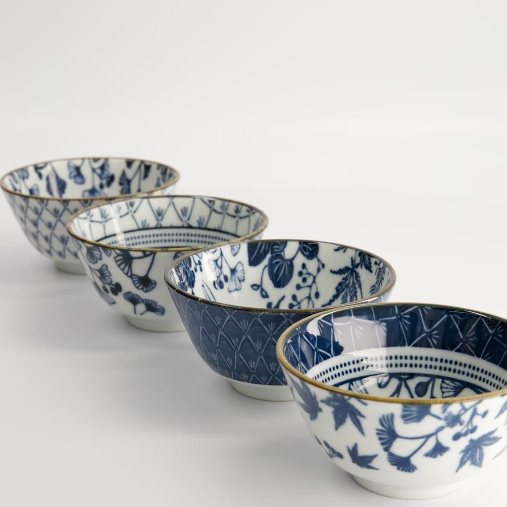 Flora Japonica Ris Skåler, Gaveeske 4 stk blandet mønster - Tokyo design studio bilde 3
