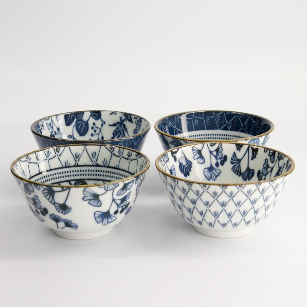 Flora Japonica Ris Skåler, Gaveeske 4 stk blandet mønster - Tokyo design studio bilde 4