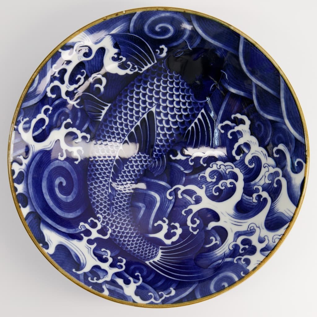 Japonism Carp Skål "Blue Menbachi Bowl" - Tokyo design studio bilde 4