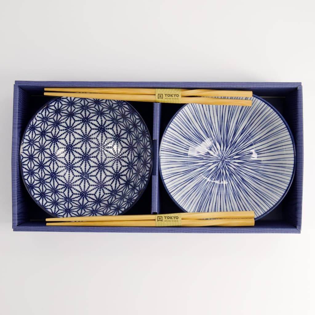 Nippon Blue Tayo skålsett med spisepinner - Tokyo design studio bilde 3