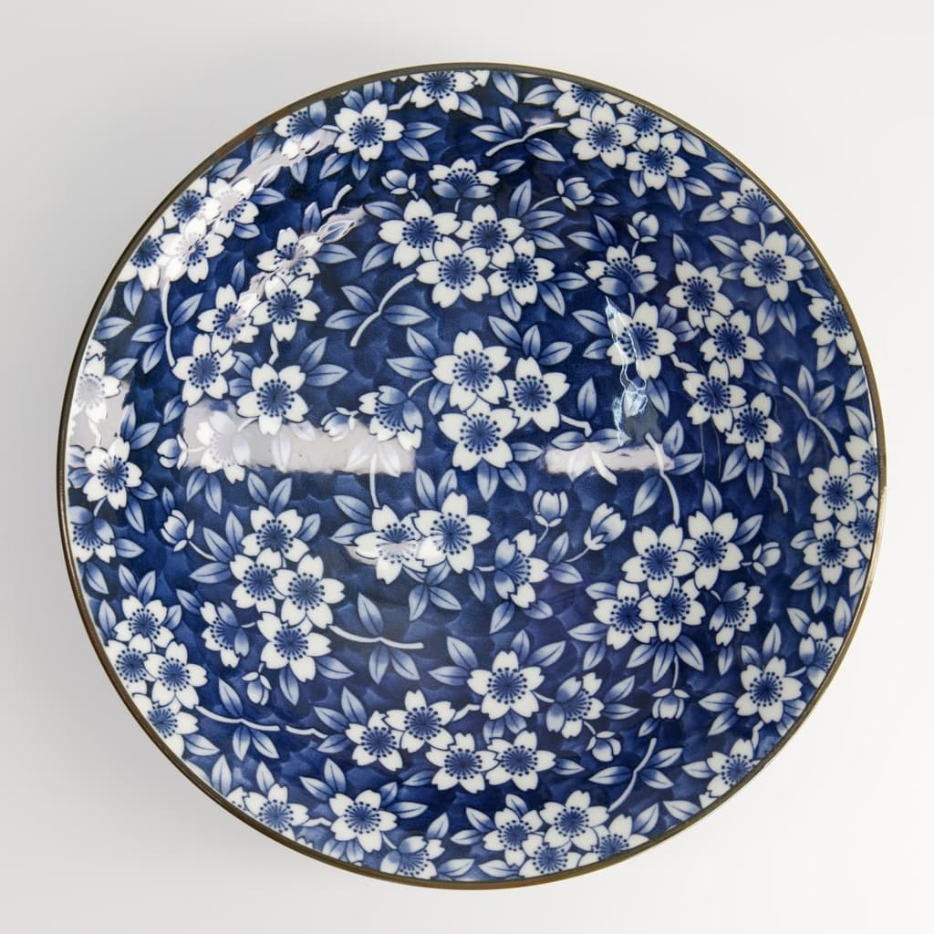 Mønstret Ramen Skål "Dami-Ume Blue" - Tokyo design studio bilde 3