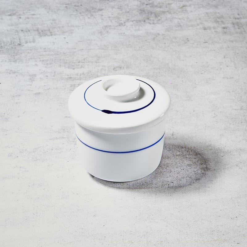 Skål "Chawan Mushi", hvit/blå