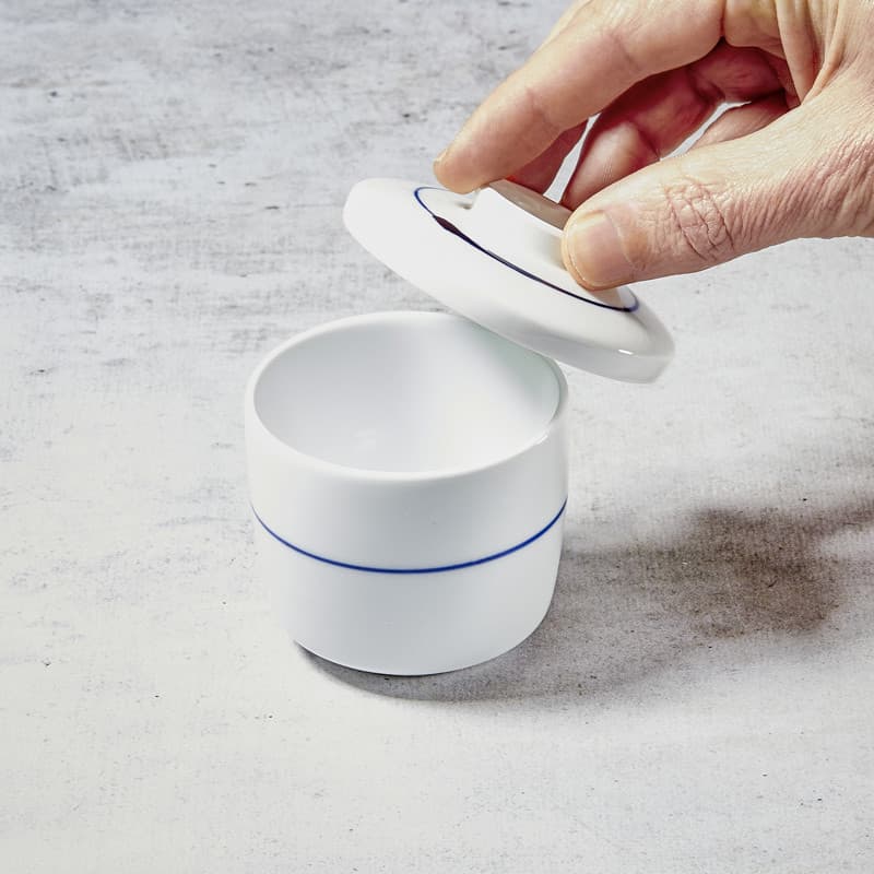 Skål "Chawan Mushi", hvit/blå bilde 3