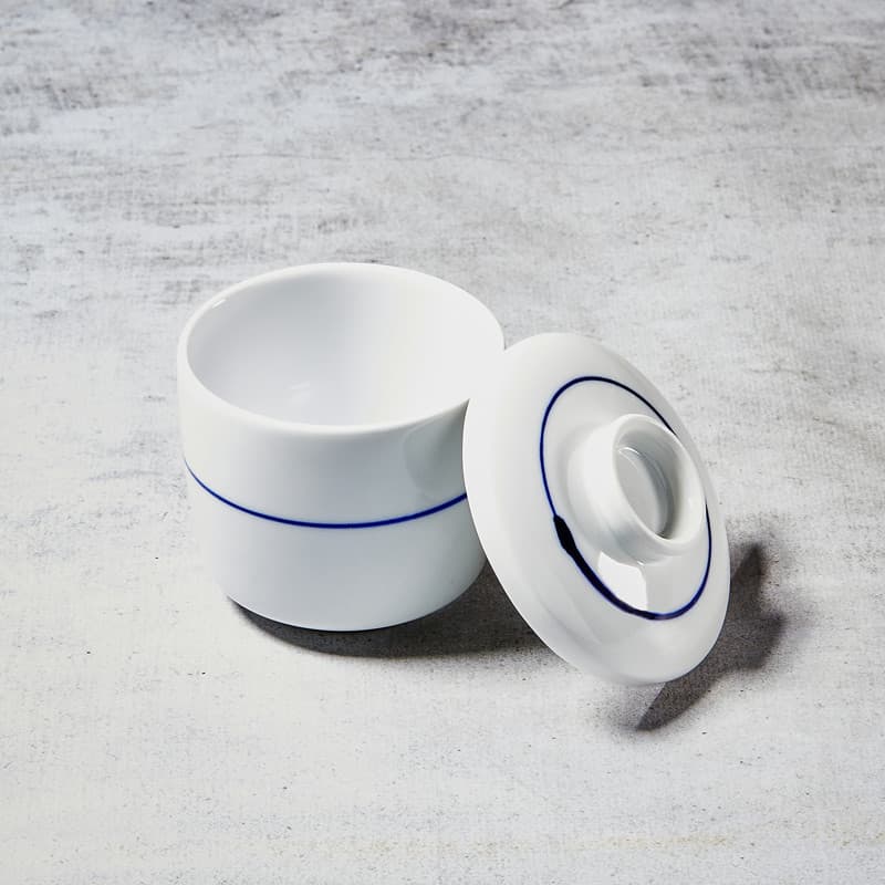 Skål "Chawan Mushi", hvit/blå bilde 2