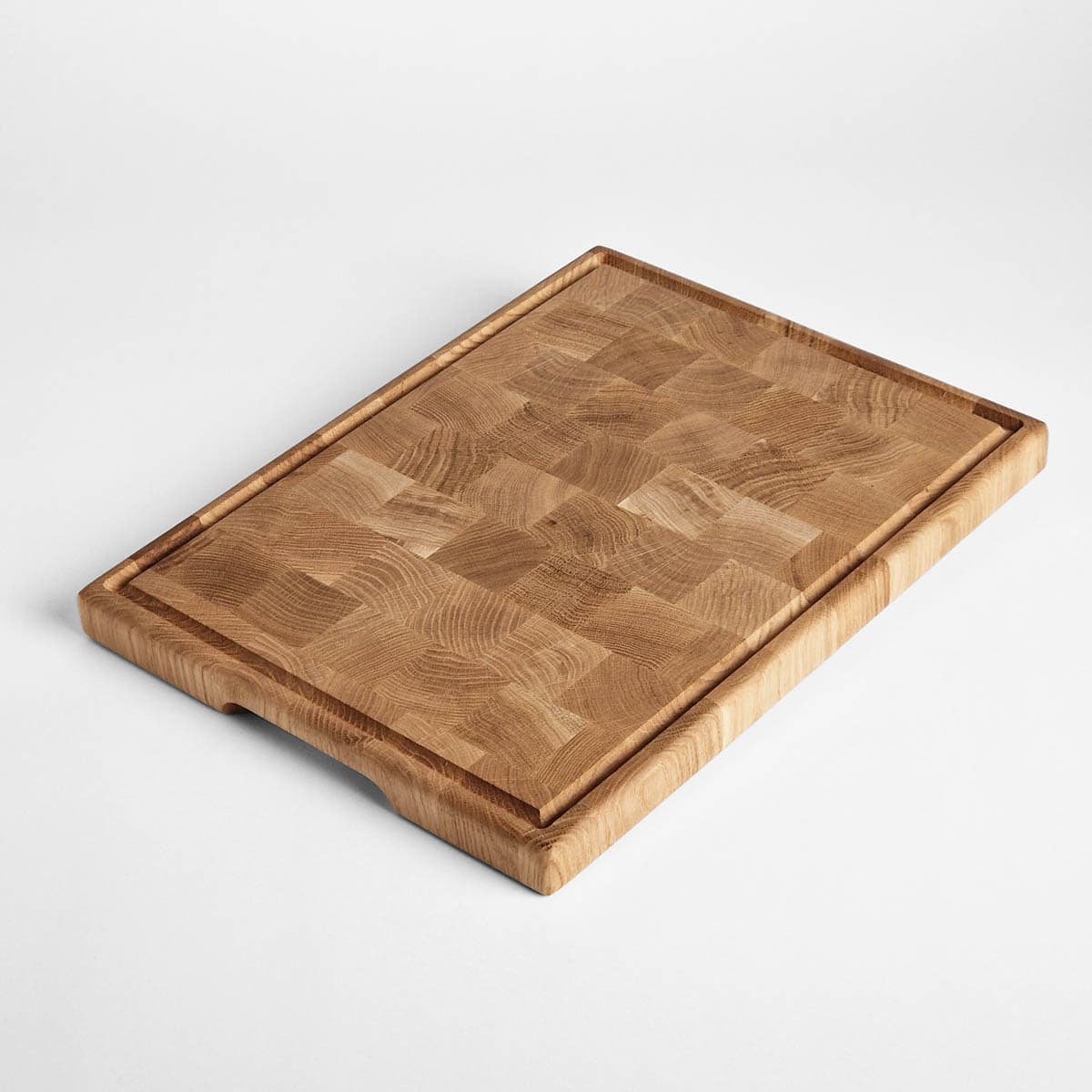 Skjærebrett (40 x 30 x 3cm) - endeved, stående stav, eik bilde 3