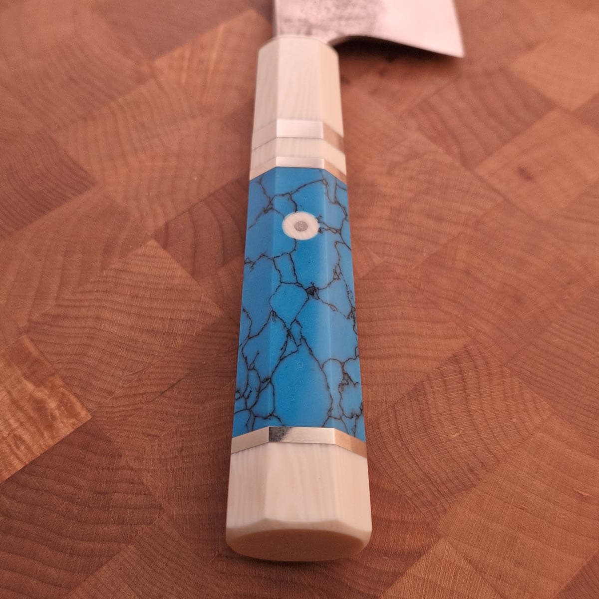 24cm Kokkekniv Matsubara AO, blått resin håndtak - TANAKA bilde 3