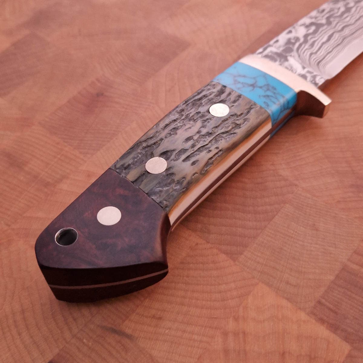 Jaktkniv, "Turquoise, Anthler &amp; Ironwood", SG2 - ITOU bilde 7