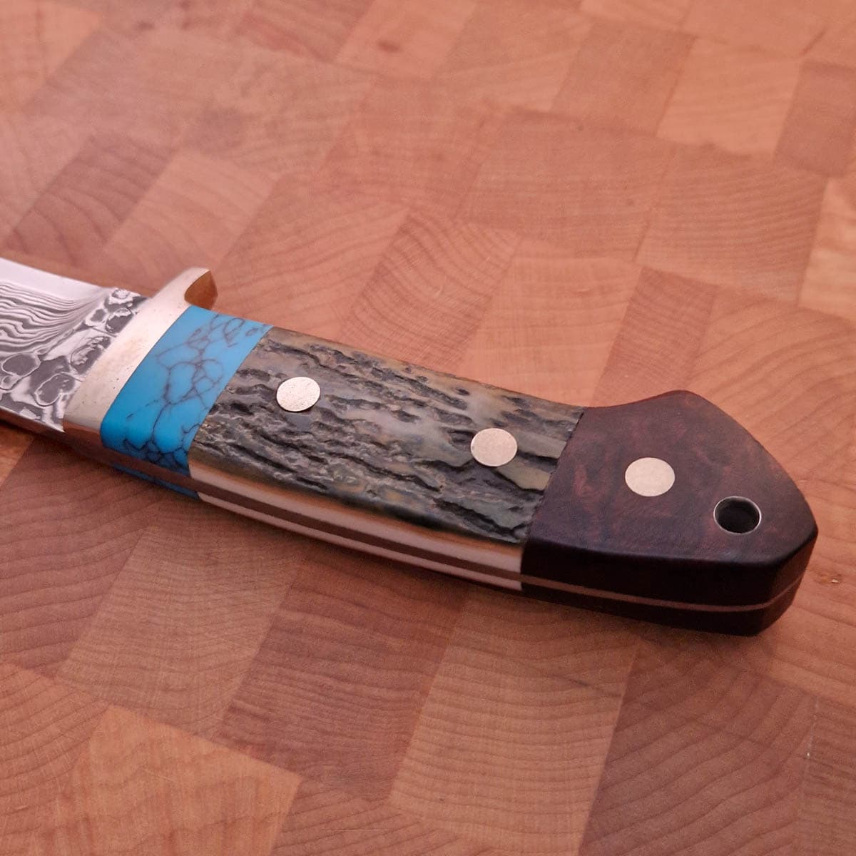 Jaktkniv, "Turquoise, Anthler &amp; Ironwood", SG2 - ITOU bilde 6
