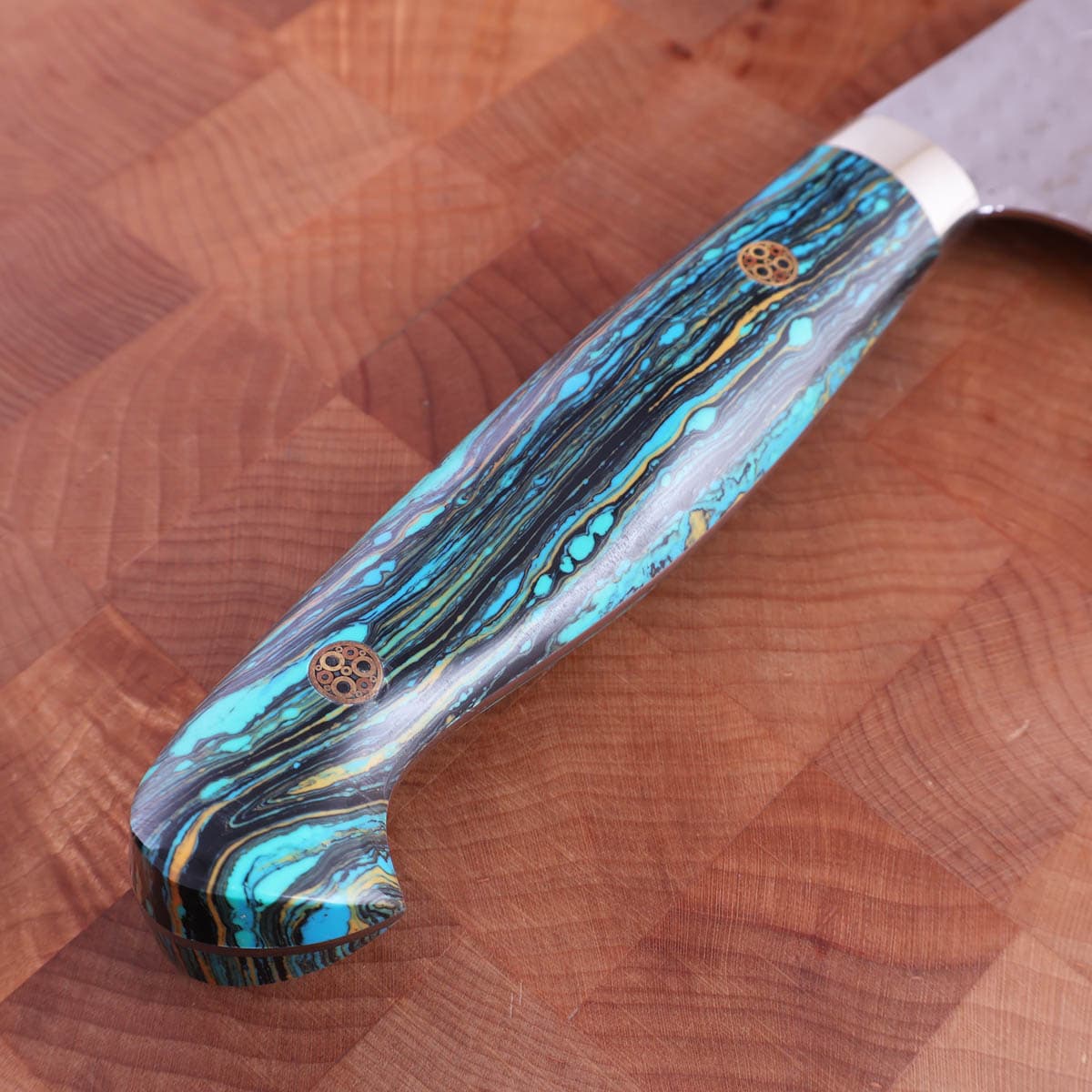 27cm Kiritsuke "Turqoise Handle" - YU KUROSAKI bilde 4