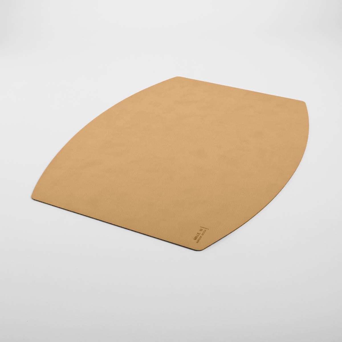 Bordmatte "Ellips", Resirkulert italiensk lær/skinn beige (45x35cm) - MiLLE W bilde 3