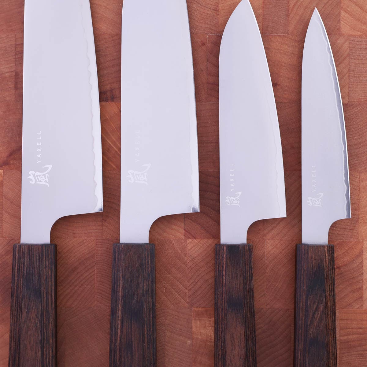 Knivsett 20cm Kokkekniv, 16,5cm Grønsakskniv (Santoku),  12,5cm Grønnsakskniv (Ko-santoku) og 12cm Universalkniv, Hana - Yaxell bilde 2