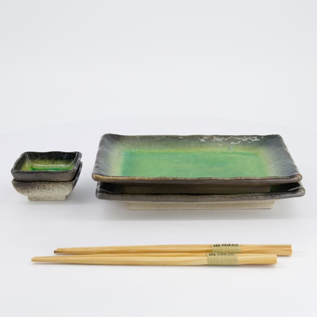 Sushisett 6 deler, i gaveeske "Yamasaku Hiwa", Grønn - Tokyo design studio bilde 6