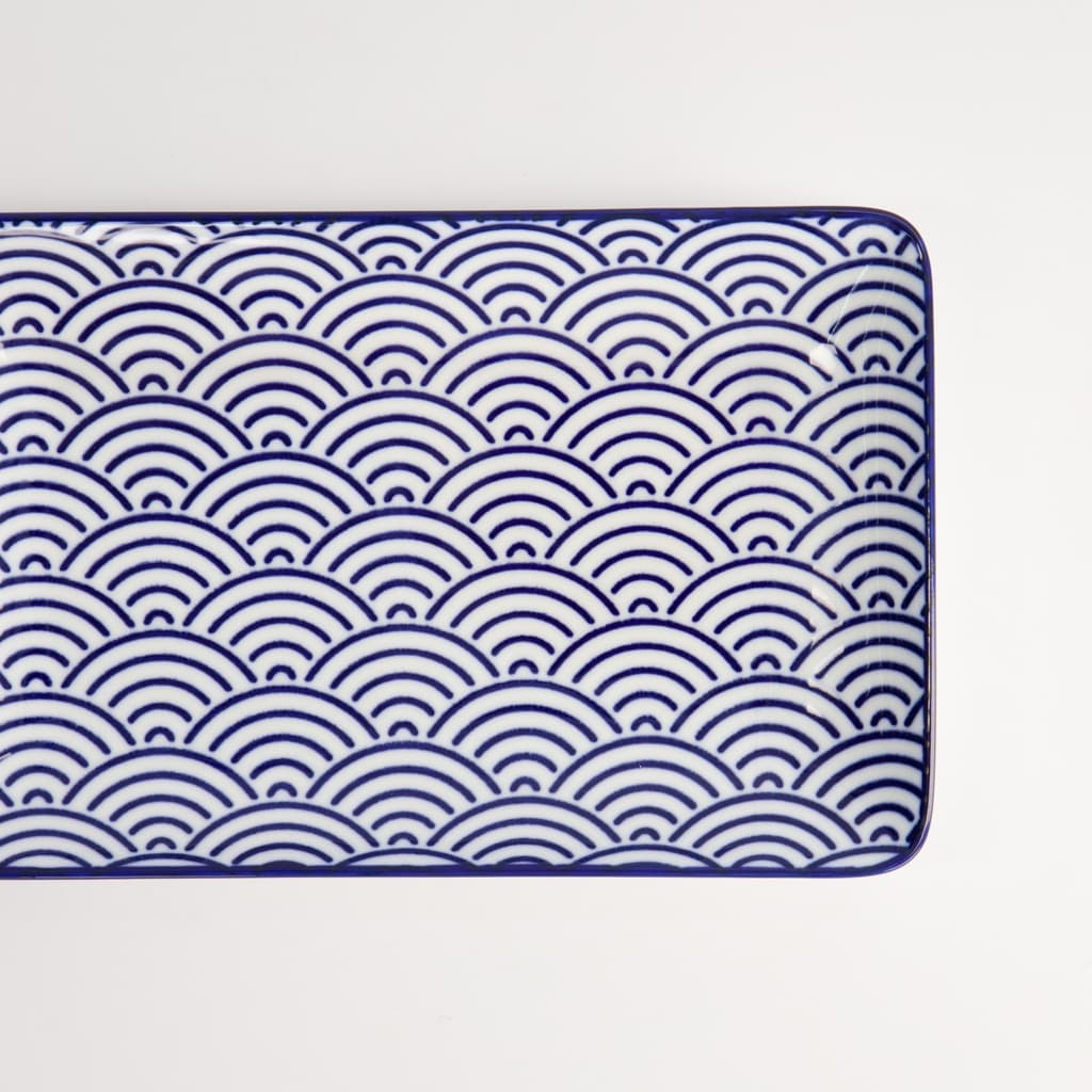 Tallerken, Nippon Blue "wave", 21x13.5cm - Tokyo Design Studio bilde 4