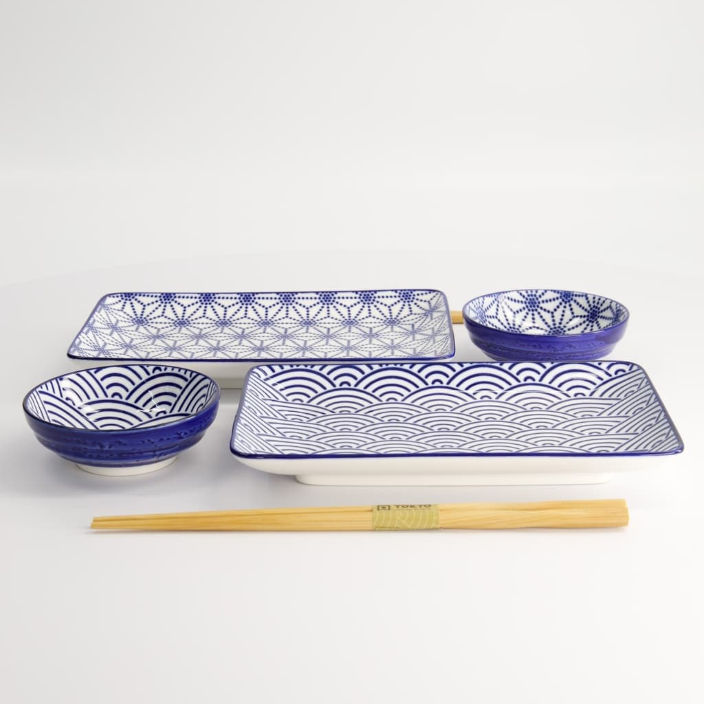 Gavesett, 6 deler, Nippon Blue "stars + wave" - Tokyo Design Studio bilde 3