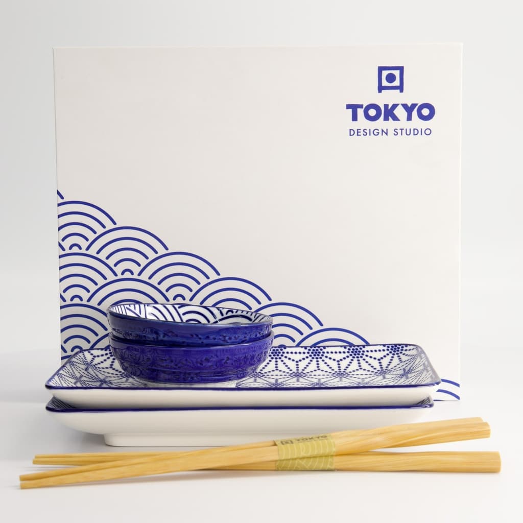 Gavesett, 6 deler, Nippon Blue "stars + wave" - Tokyo Design Studio bilde 5