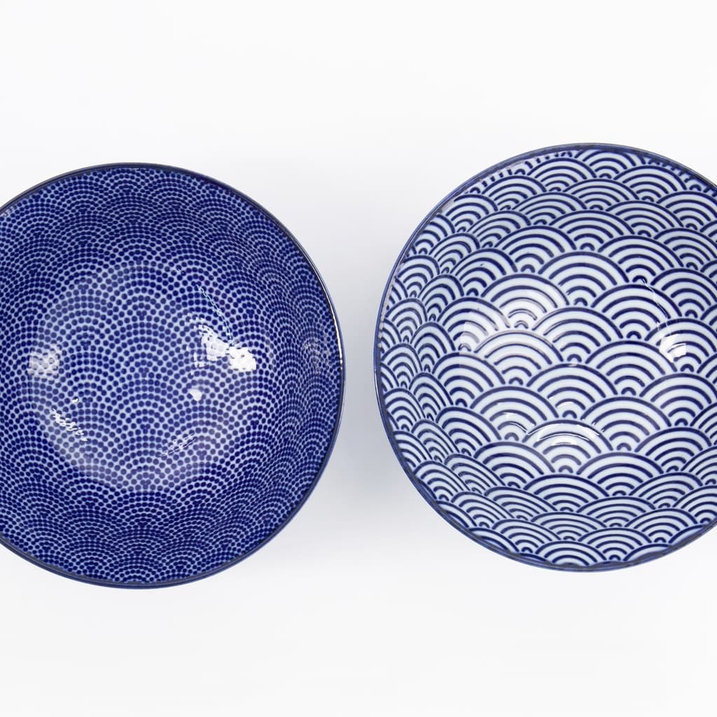 Gavesett, Tayo skål 2stk, m/Spisepinner "wave + dots" 15.2x6.7cm - Tokyo Design Studio bilde 4