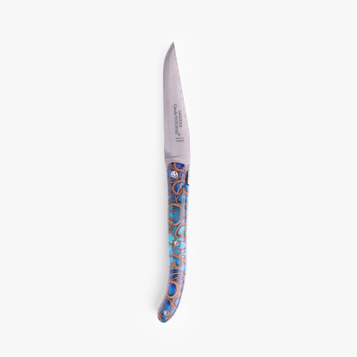Foldekniv, 12cm, "Blue Cinnamon" - Claude Dozorme Laguiole