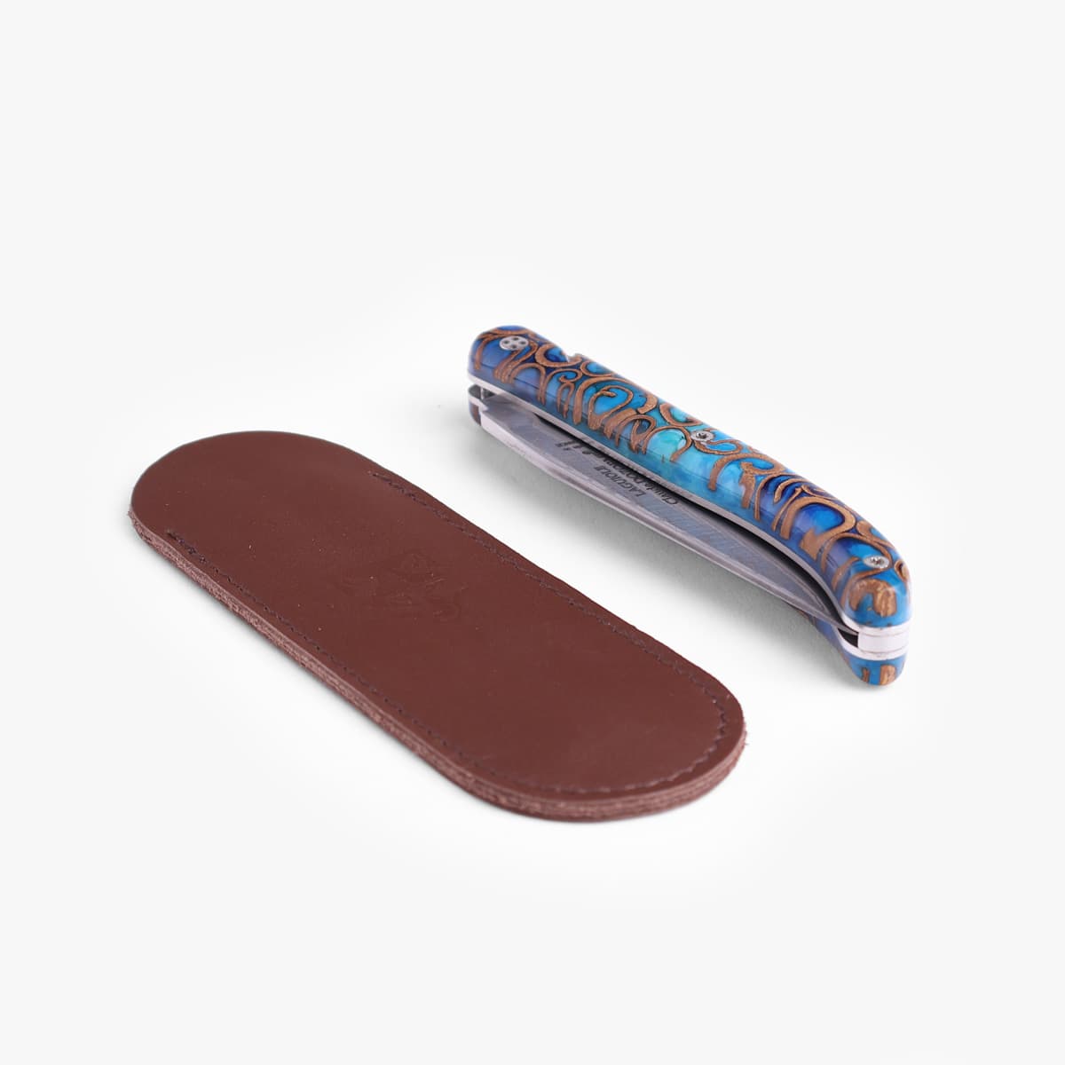 Foldekniv, 12cm, "Blue Cinnamon" - Claude Dozorme Laguiole bilde 5
