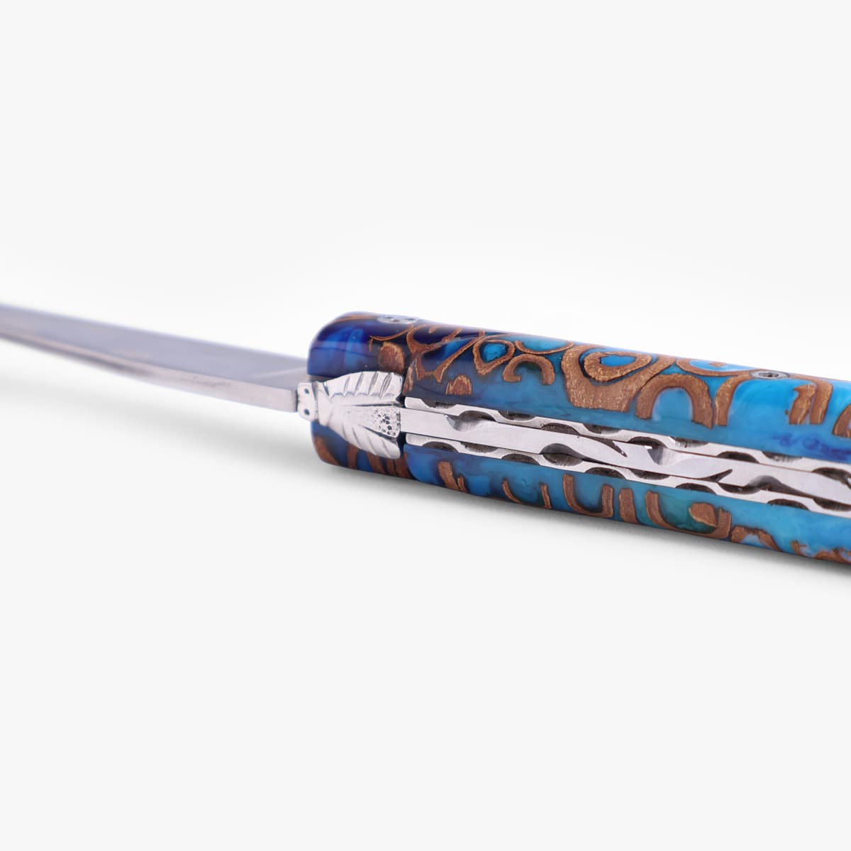 Foldekniv, 12cm, "Blue Cinnamon" - Claude Dozorme Laguiole bilde 4
