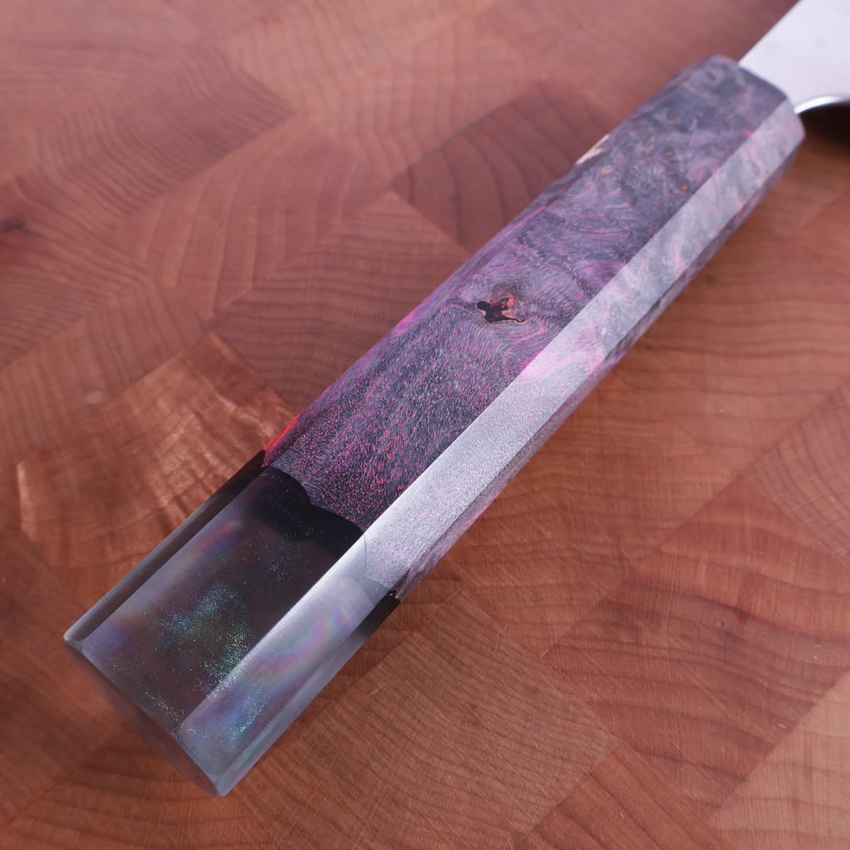 15cm Grønnsakskniv (Nakiri), VG7, "Resin &amp;Burl" bilde 3