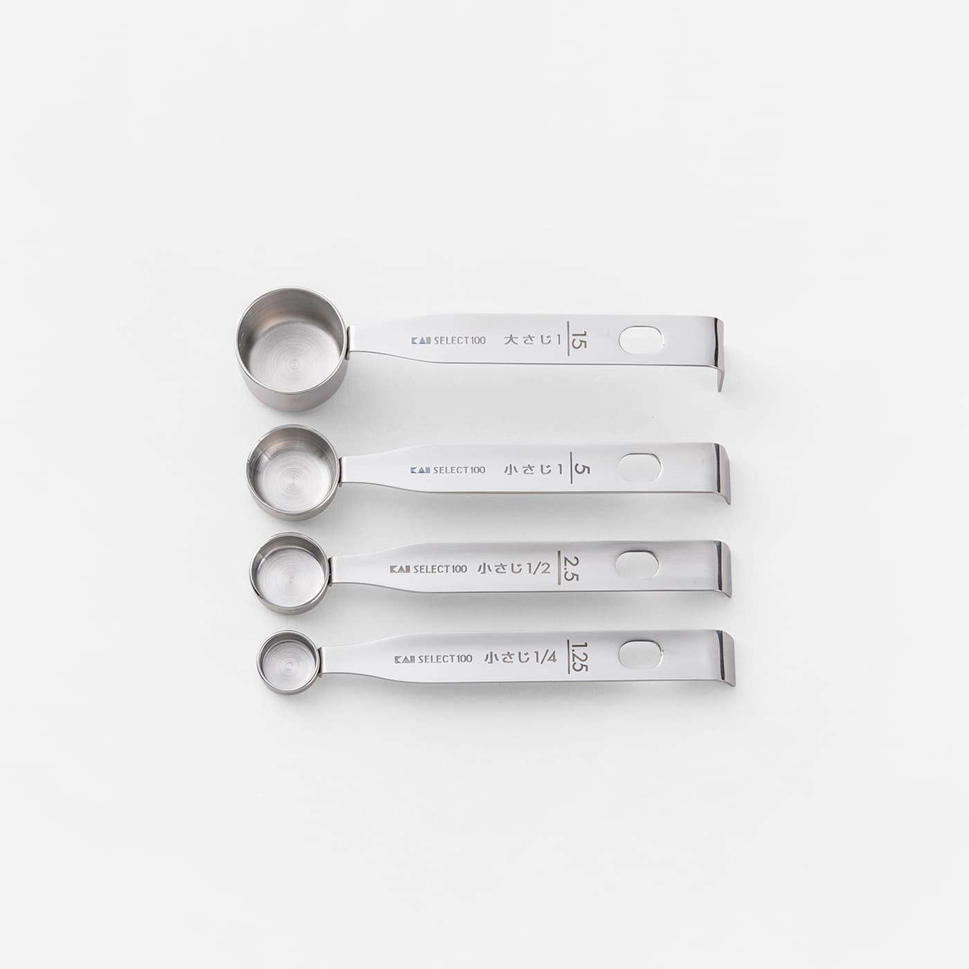 Måleskjeer, sett à 4, 18-8 stål - KAI bilde 4