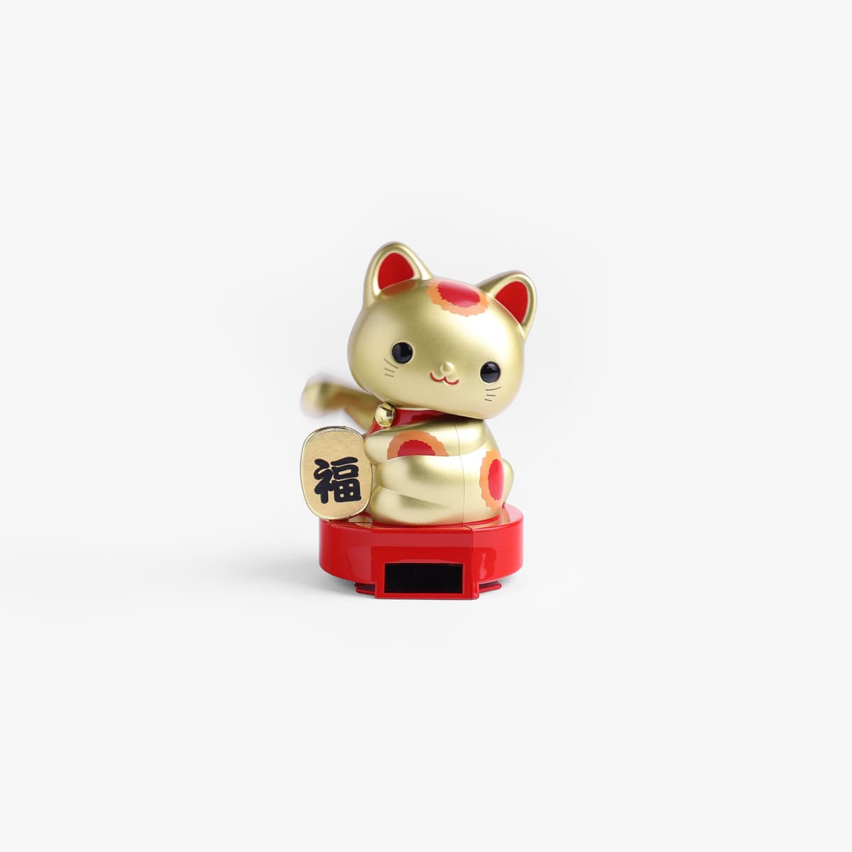 Lucky Cat, baby (11,5cm høy), solcelle, gull - KOKUSAI