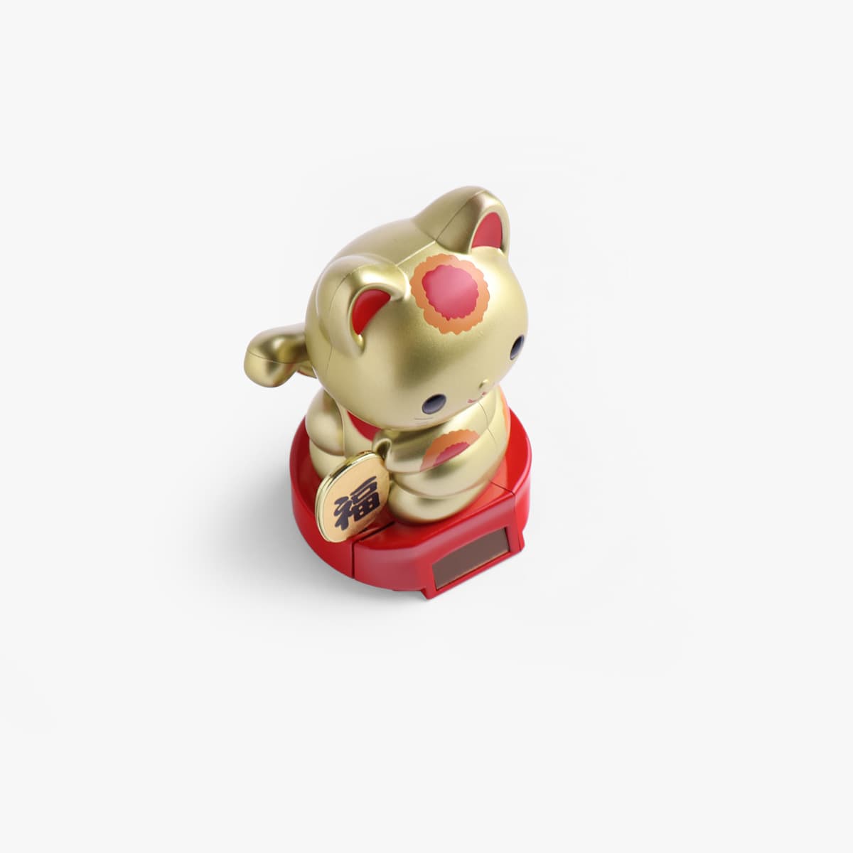 Lucky Cat, baby (11,5cm høy), solcelle, gull - KOKUSAI bilde 3