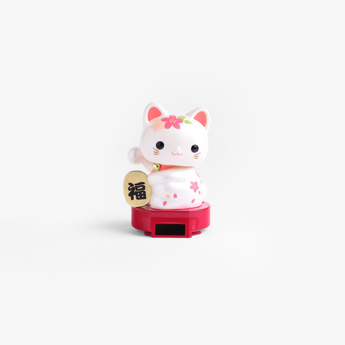 Lucky Cat, baby (11,5cm høy), solcelle, sakura - KOKUSAI