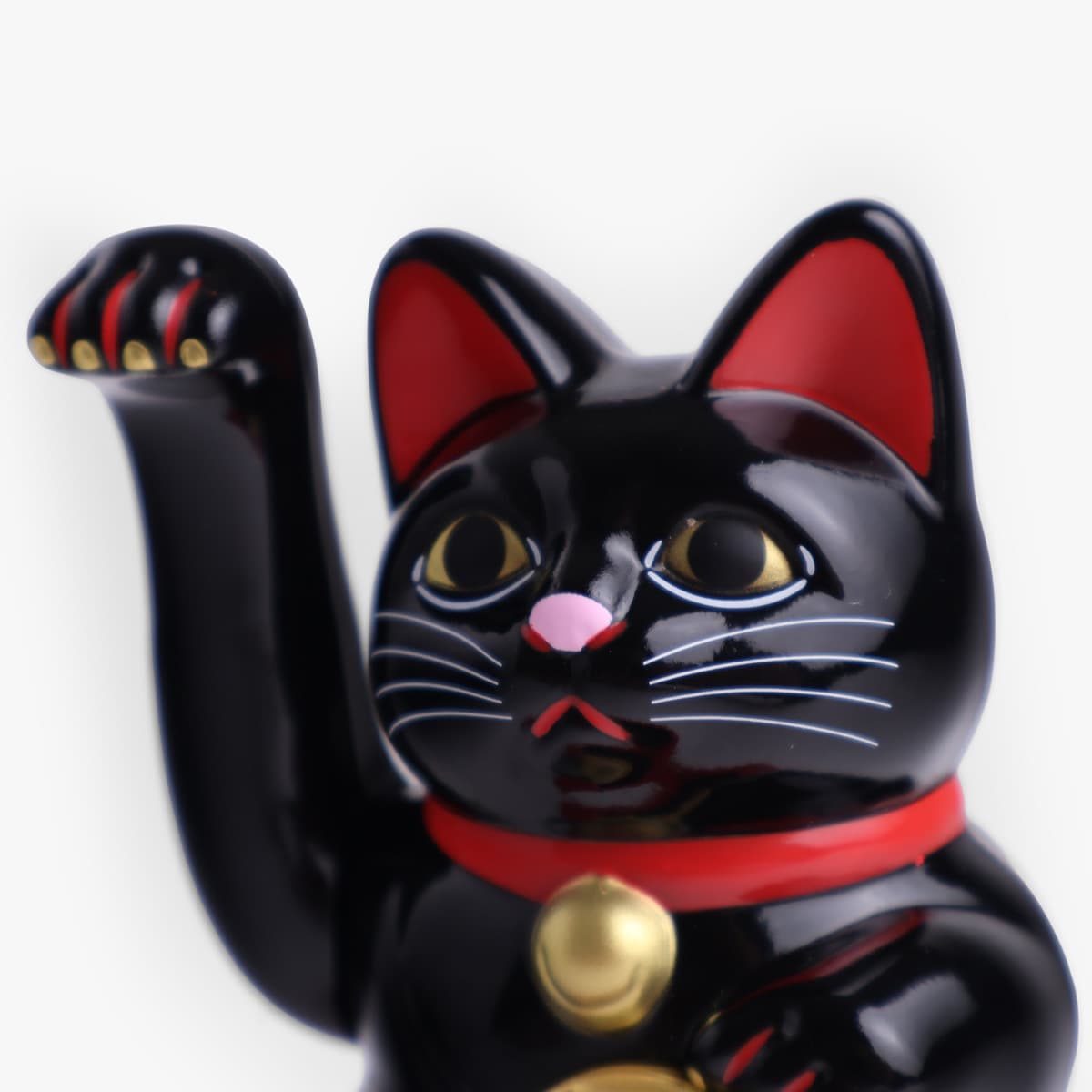 Lucky Cat, mini (11cm høy), solcelle, sort - KOKUSAI bilde 2