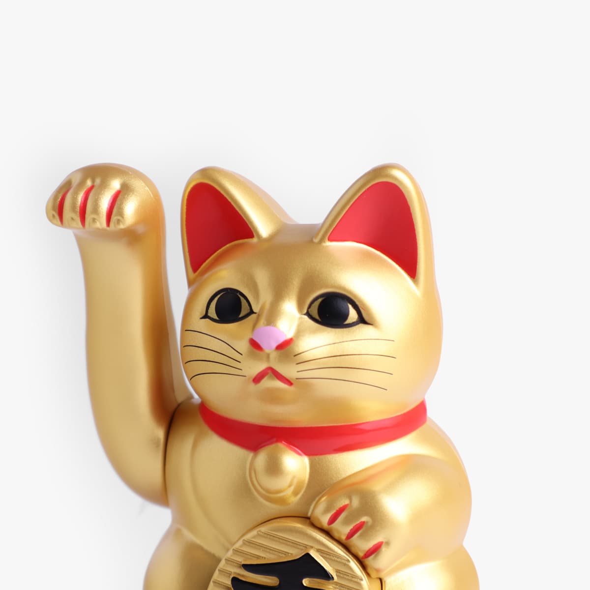 Lucky Cat, mini (11cm høy), solcelle, gull - KOKUSAI bilde 2