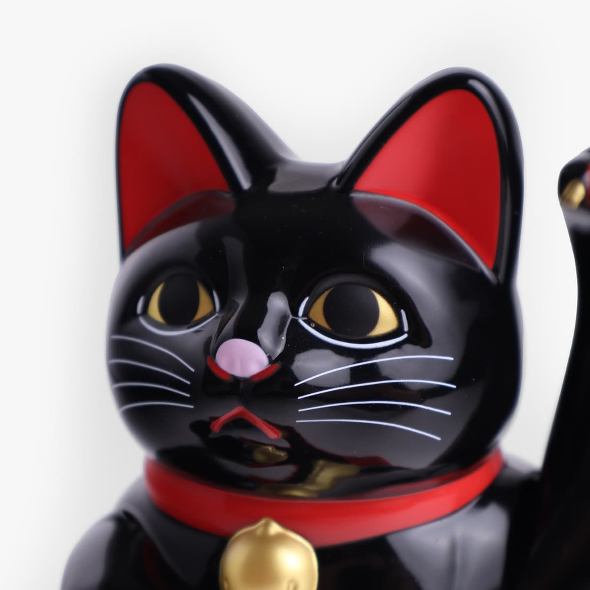 Lucky Cat, liten (16cm høy), solcelle, sort - KOKUSAI bilde 2