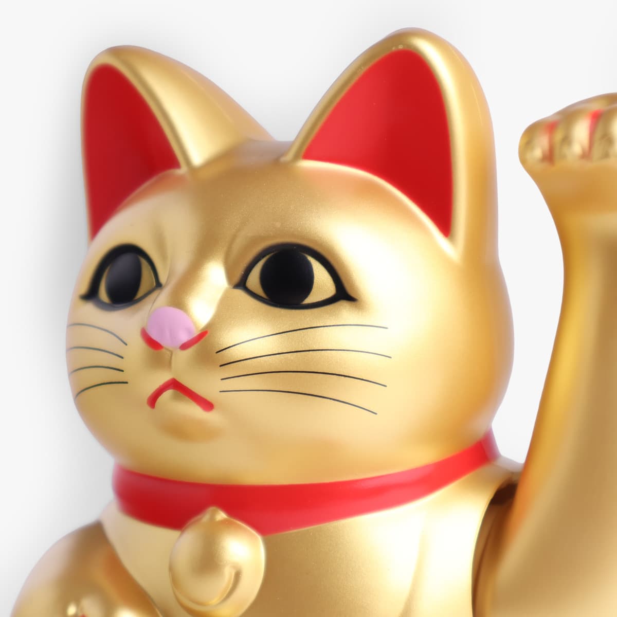 Lucky Cat, liten (16cm høy), solcelle, gull - KOKUSAI bilde 2